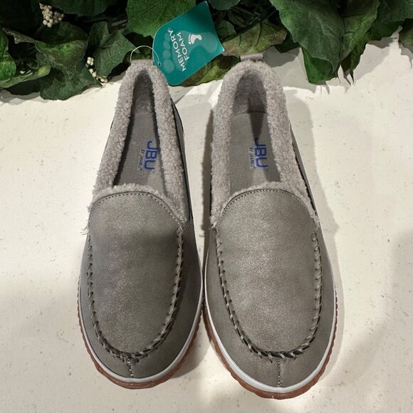 JBU By Jambu Womens Torino Gray Faux Fur Memory Foam Loafers 6M - Picture 3 of 12